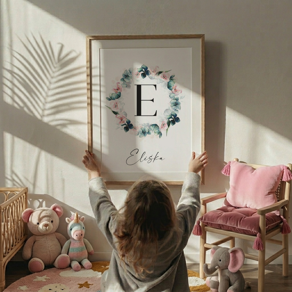 prvni pismeno jmena plakat pro deti
